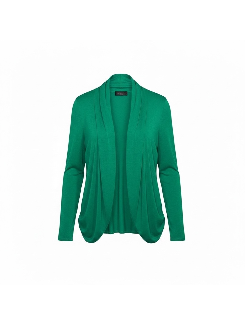 Modern Attraction Kelly Green Open Front Draped Waterfall Cardigan Size M - Picture 2 of 6